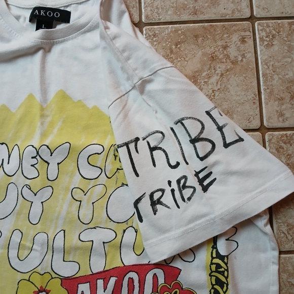 #0189 Men's Akoo White T-Shirt Exclusive Of Design Size Large - Picture 7 of 16